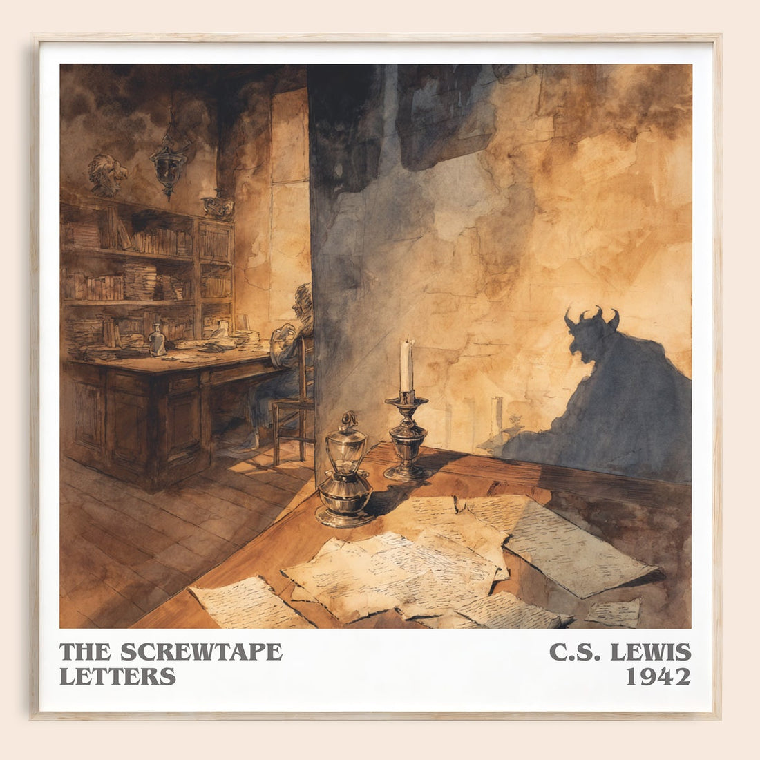 The Screwtape Letters literary book poster by C. S. Lewis – framed literary art print