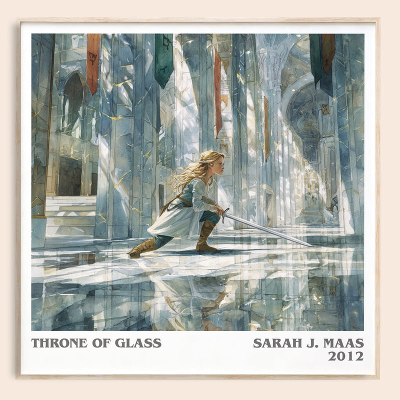 Throne of Glass literary book poster by Sarah J. Maas – framed literary art print