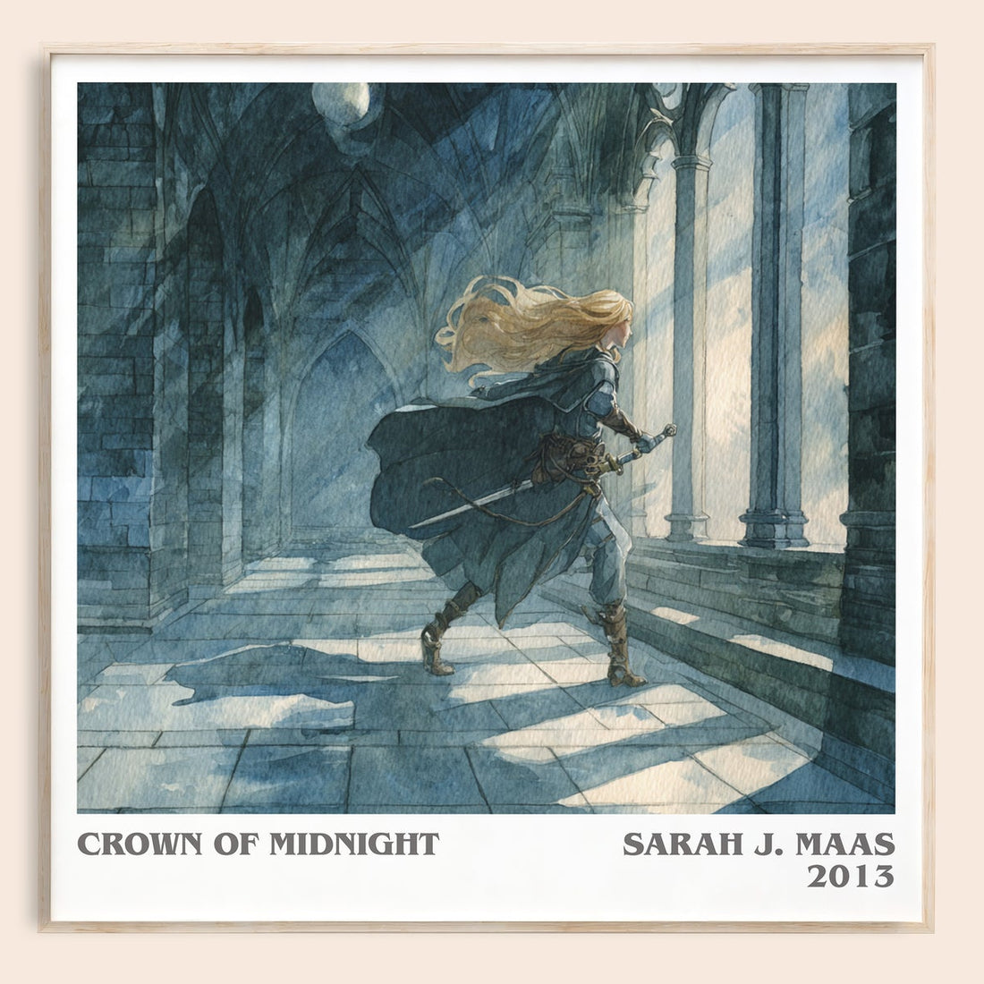Crown of Midnight literary book poster by Sarah J. Maas – framed literary art print
