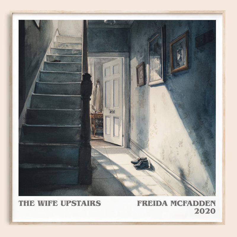 The Wife Upstairs literary book poster by Freida Mcfadden – framed literary art print