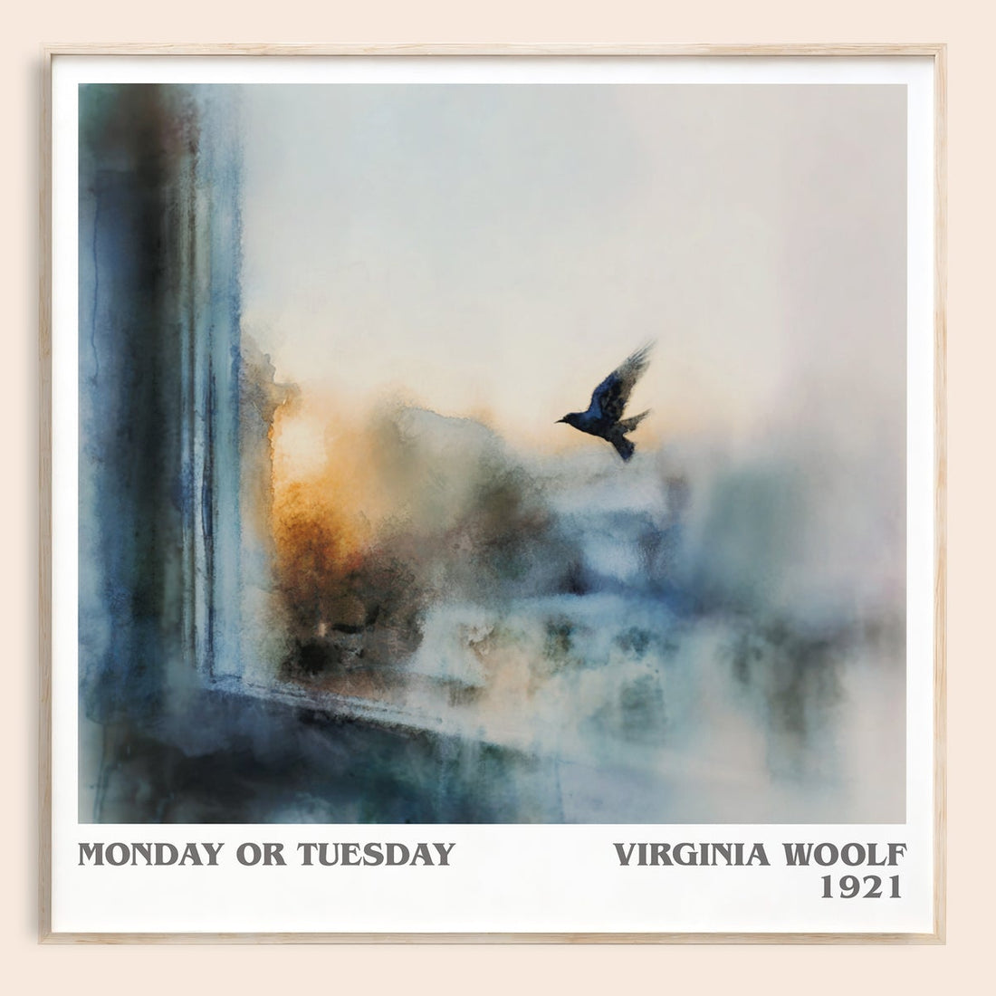Monday Or Tuesday literary book poster by Virginia Woolf – framed literary art print