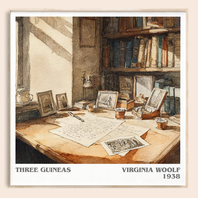 Three Guineas Literary Art Print by Virginia Woolf