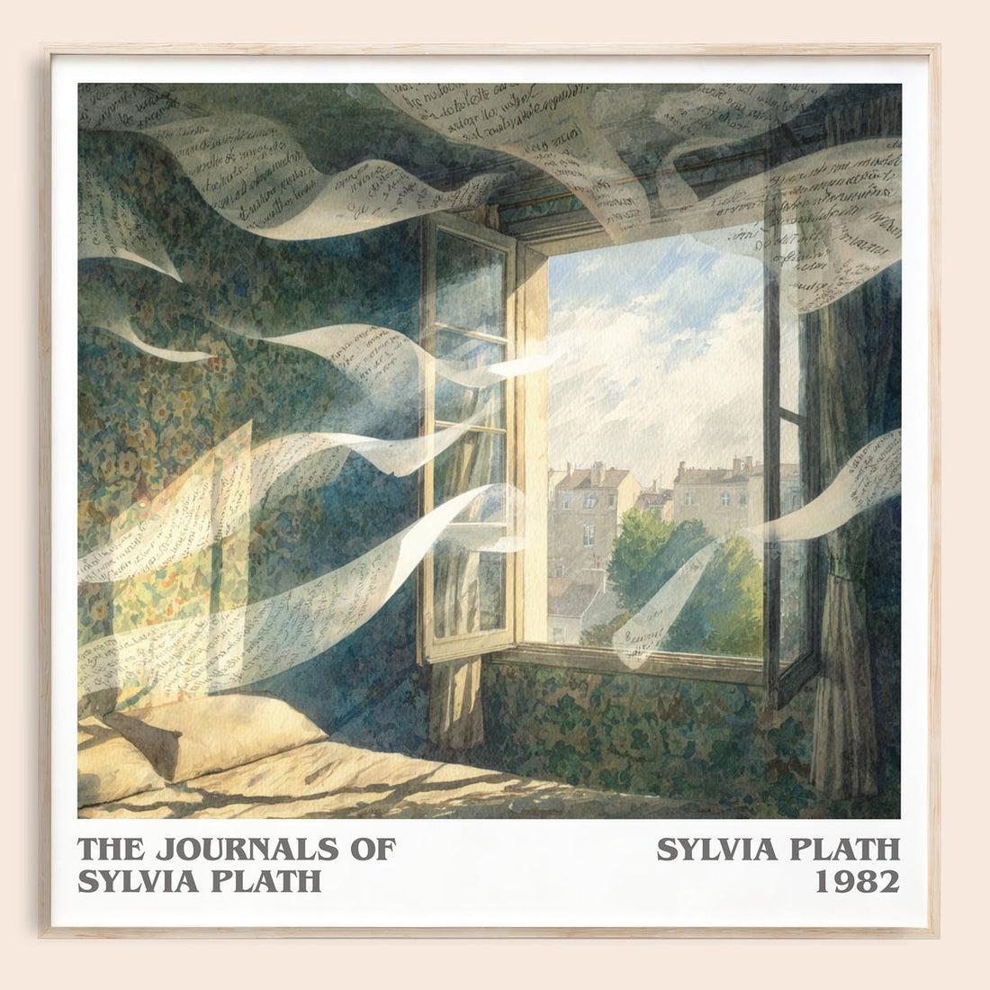 The Journals of Sylvia Plath literary book poster by Sylvia Plath – framed literary art print