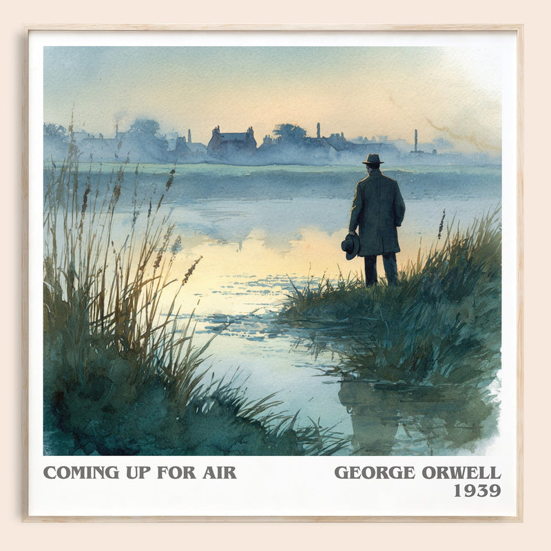 Coming Up for Air literary book poster by George Orwell – framed literary art print