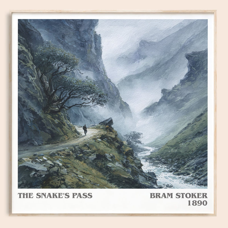 The Snake's Pass literary book poster by Bram Stoker – framed literary art print