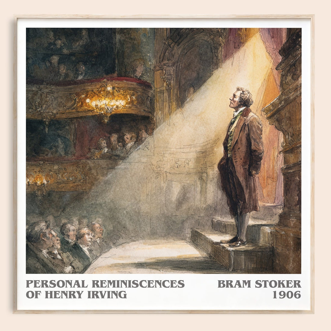 Personal Reminiscences of Henry Irving literary book poster by Bram Stoker – framed literary art print