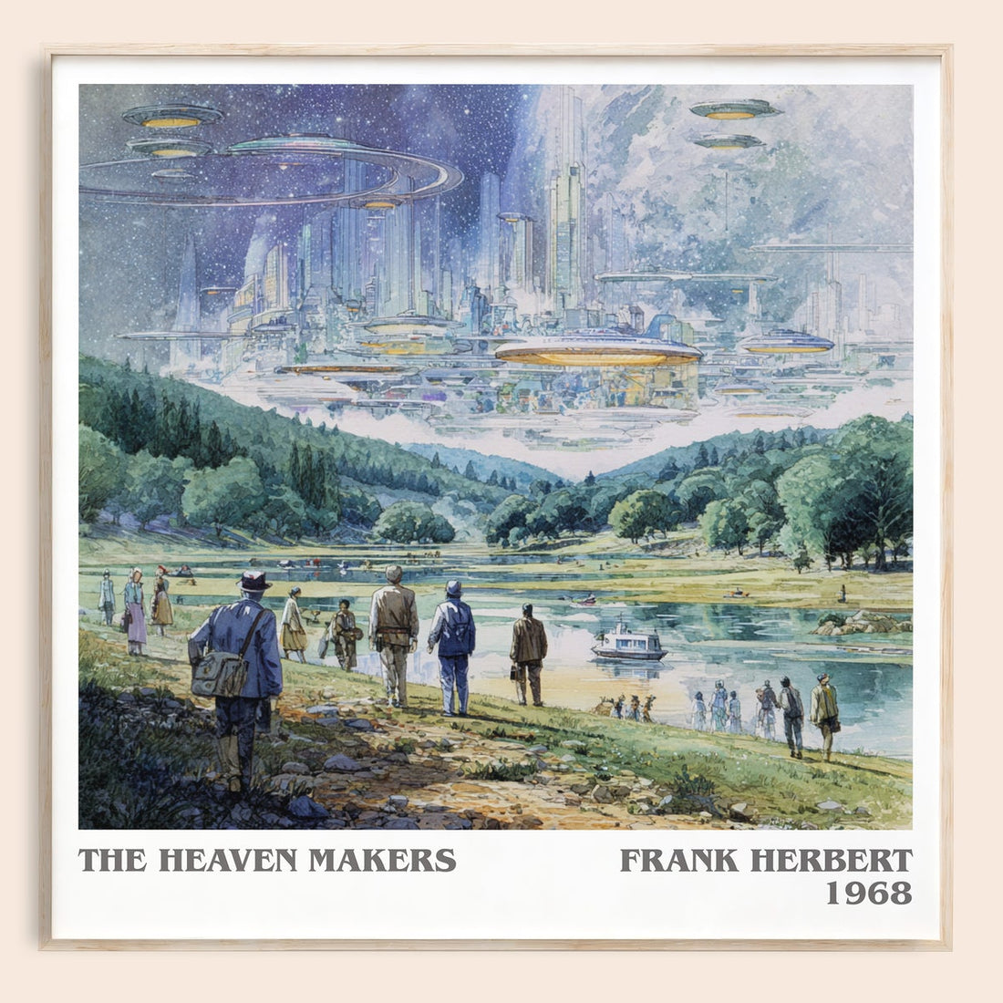 The Heaven Makers literary book poster by Frank Herbert – framed literary art print