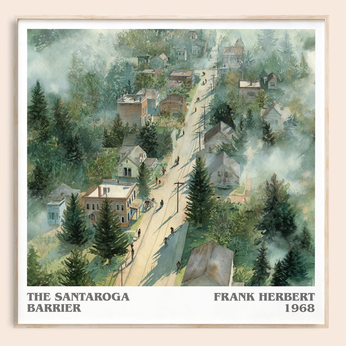 The Santaroga Barrier literary book poster by Frank Herbert – framed literary art print