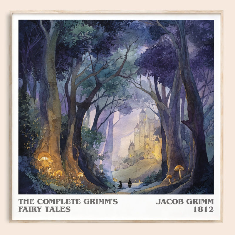 The Complete Grimm's Fairy Tales literary book poster by Jacob Grimm – framed literary art print