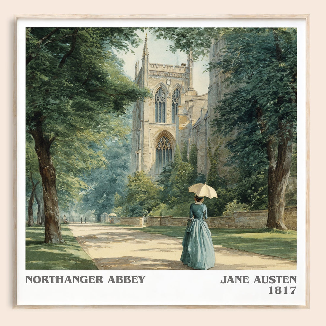 Northanger Abbey literary book poster by Jane Austen – framed literary art print