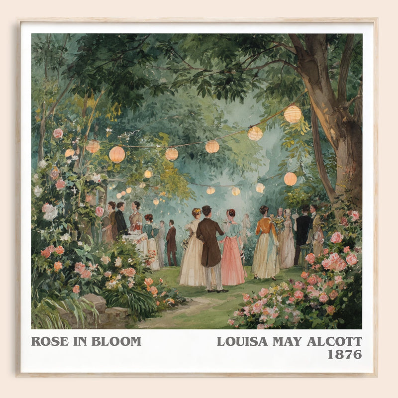 Rose In Bloom literary book poster by Louisa May Alcott – framed literary art print