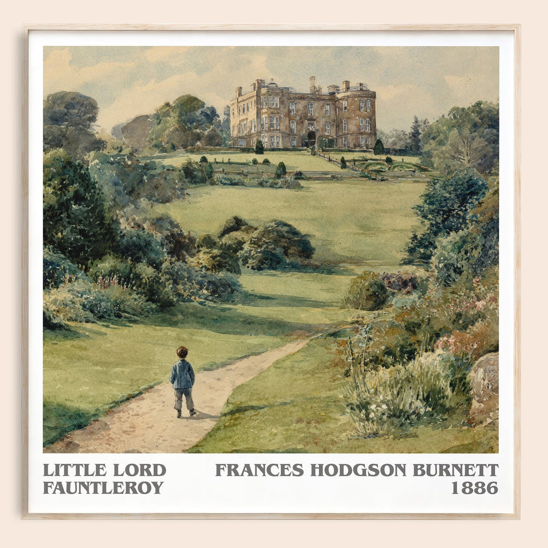 Little Lord Fauntleroy literary book poster by Frances Hodgson Burnett – framed literary art print