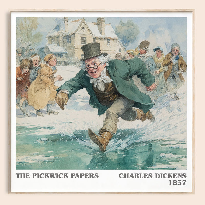 The Pickwick Papers literary book poster by Charles Dickens – framed literary art print