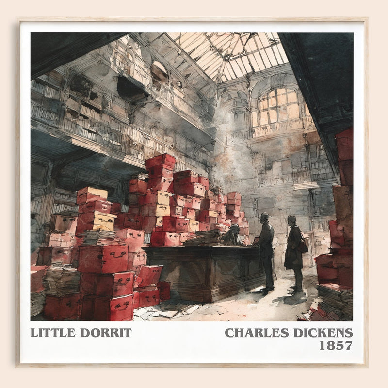 Little Dorritt literary book poster by Charles Dickens – framed literary art print