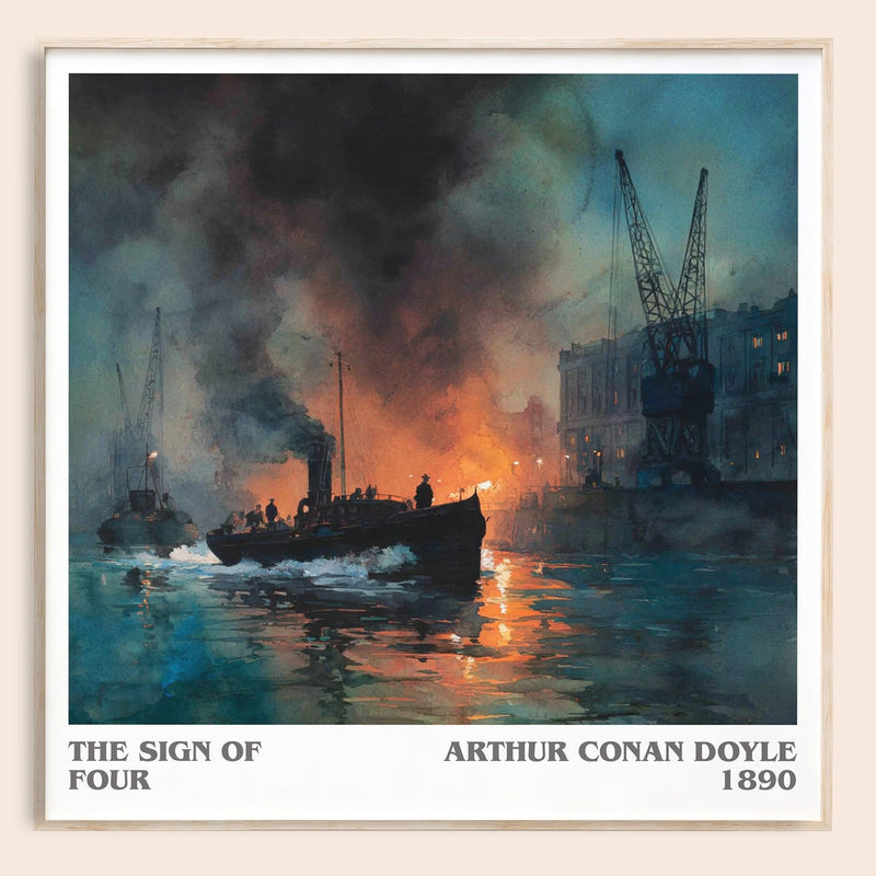 The Sign Of Four literary book poster by Arthur Conan Doyle – framed literary art print
