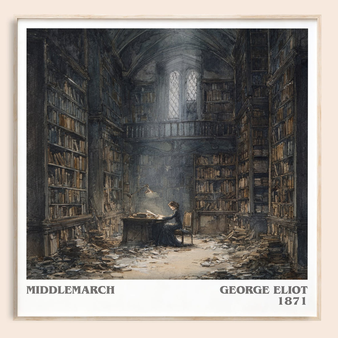 Middlemarch literary book poster by George Eliot – framed literary art print
