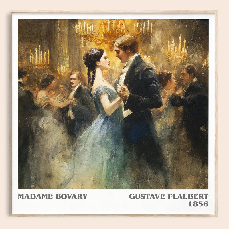 Madame Bovary literary book poster by Gustave Flaubert – framed literary art print
