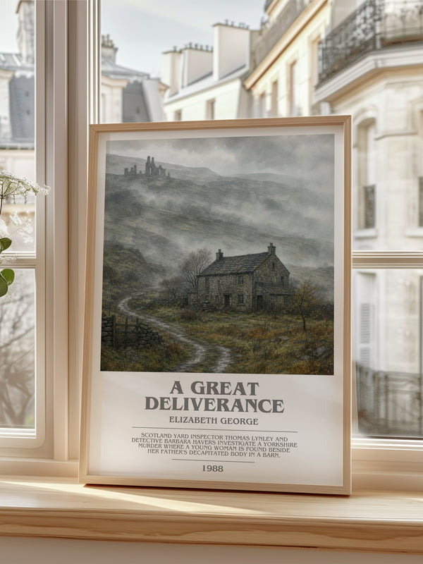 A Great Deliverance bookish poster colour and style options – Elizabeth George book art