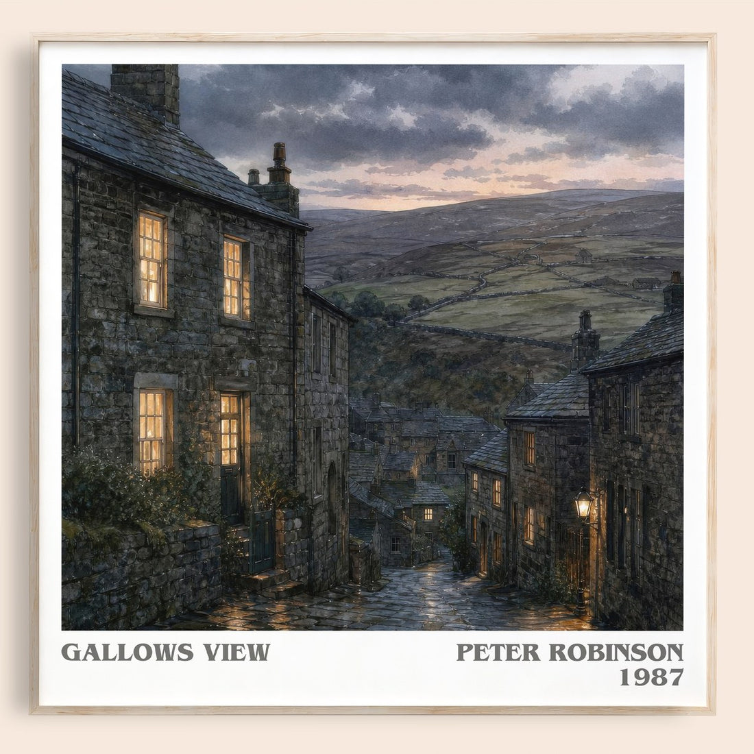 Gallows View literary book poster by Peter Robinson – framed literary art print