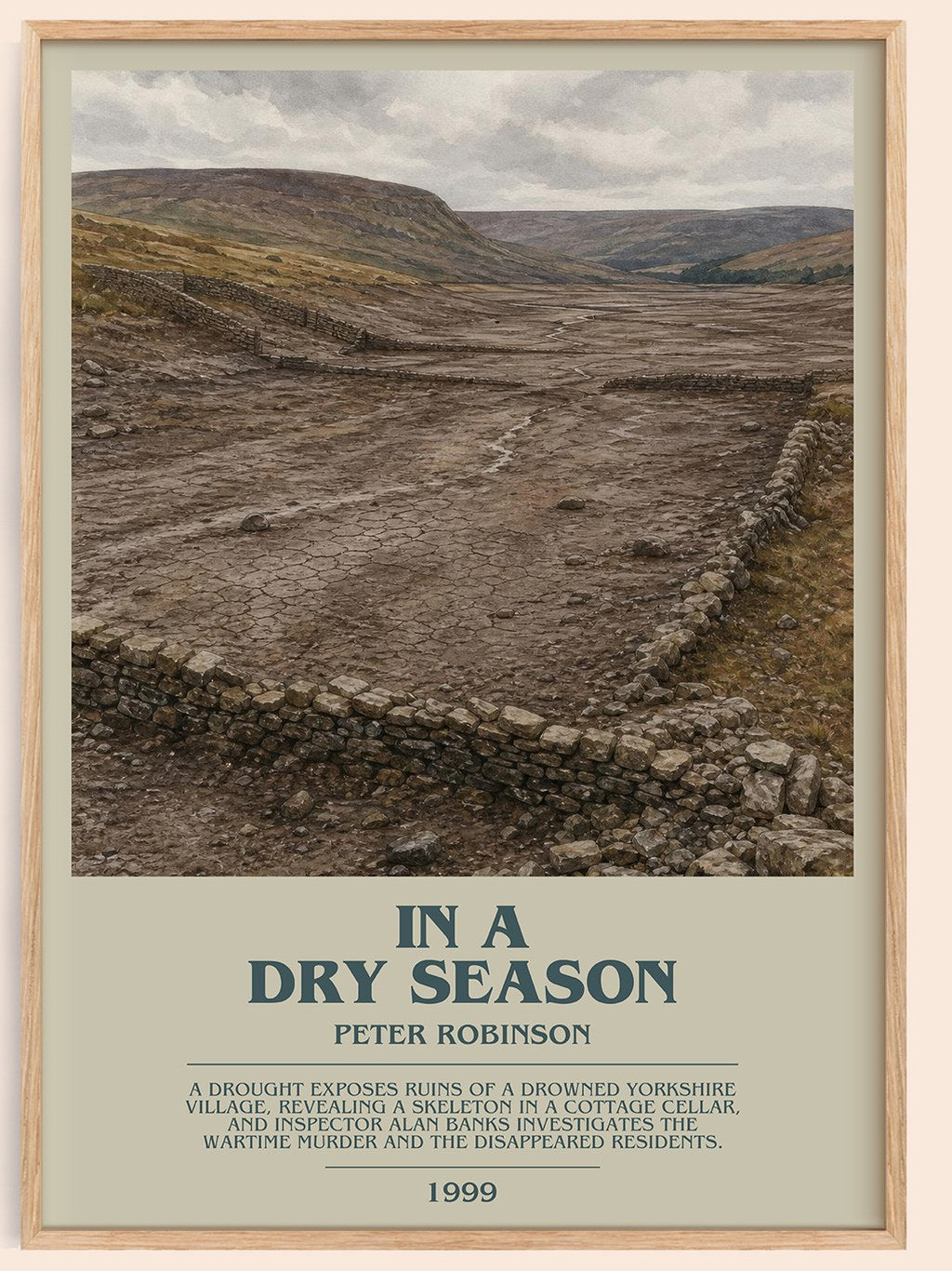 In a Dry Season bookish book poster by Peter Robinson – framed literary art print