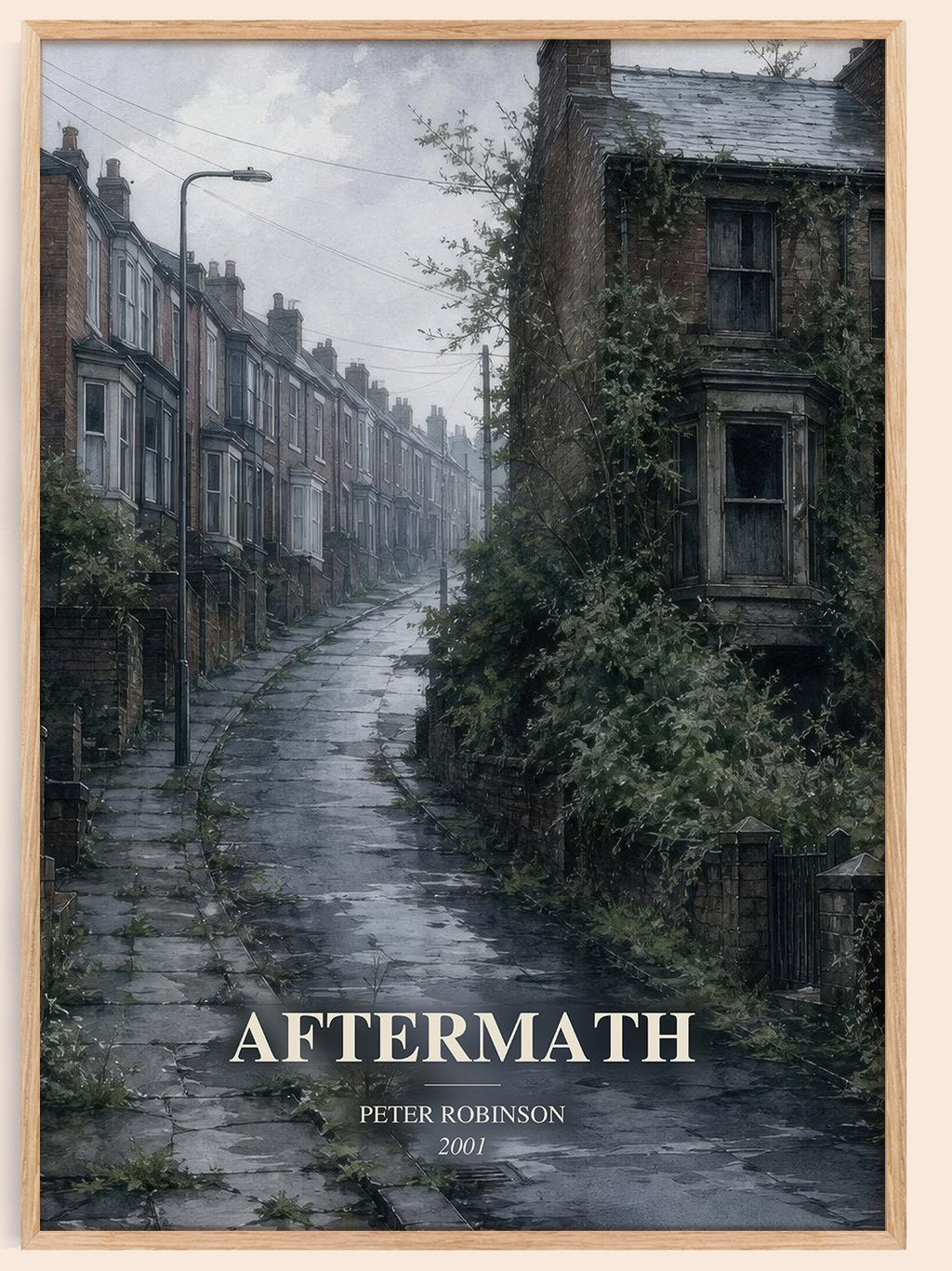 Aftermath watercolour book poster by Peter Robinson – framed literary art print