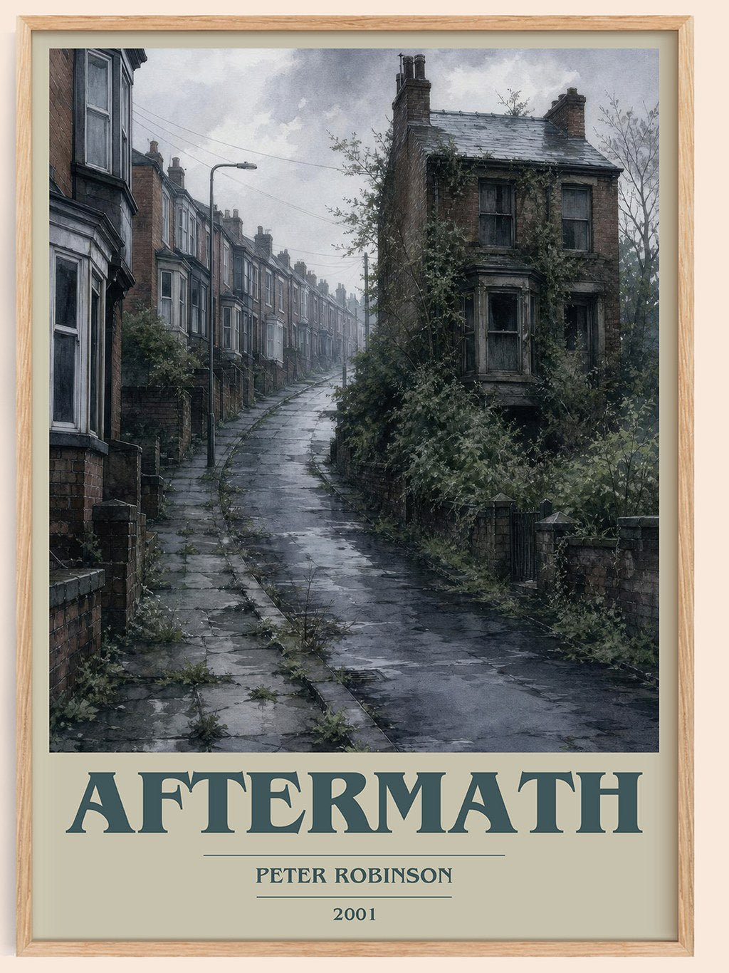 Aftermath book cover book poster by Peter Robinson – framed literary art print