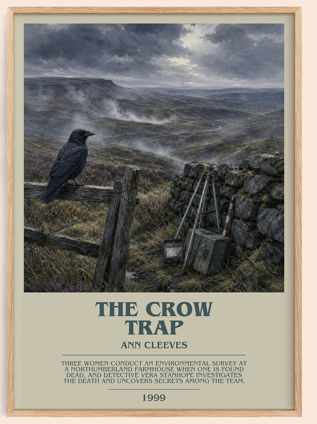 The Crow Trap bookish book poster by Ann Cleeves – framed literary art print