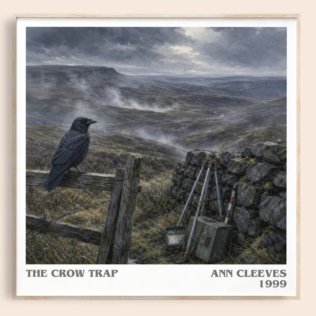The Crow Trap literary book poster by Ann Cleeves – framed literary art print