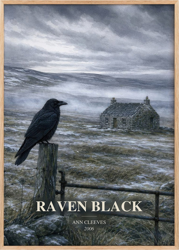 Raven Black Book Watercolour Illustration by Ann Cleeves