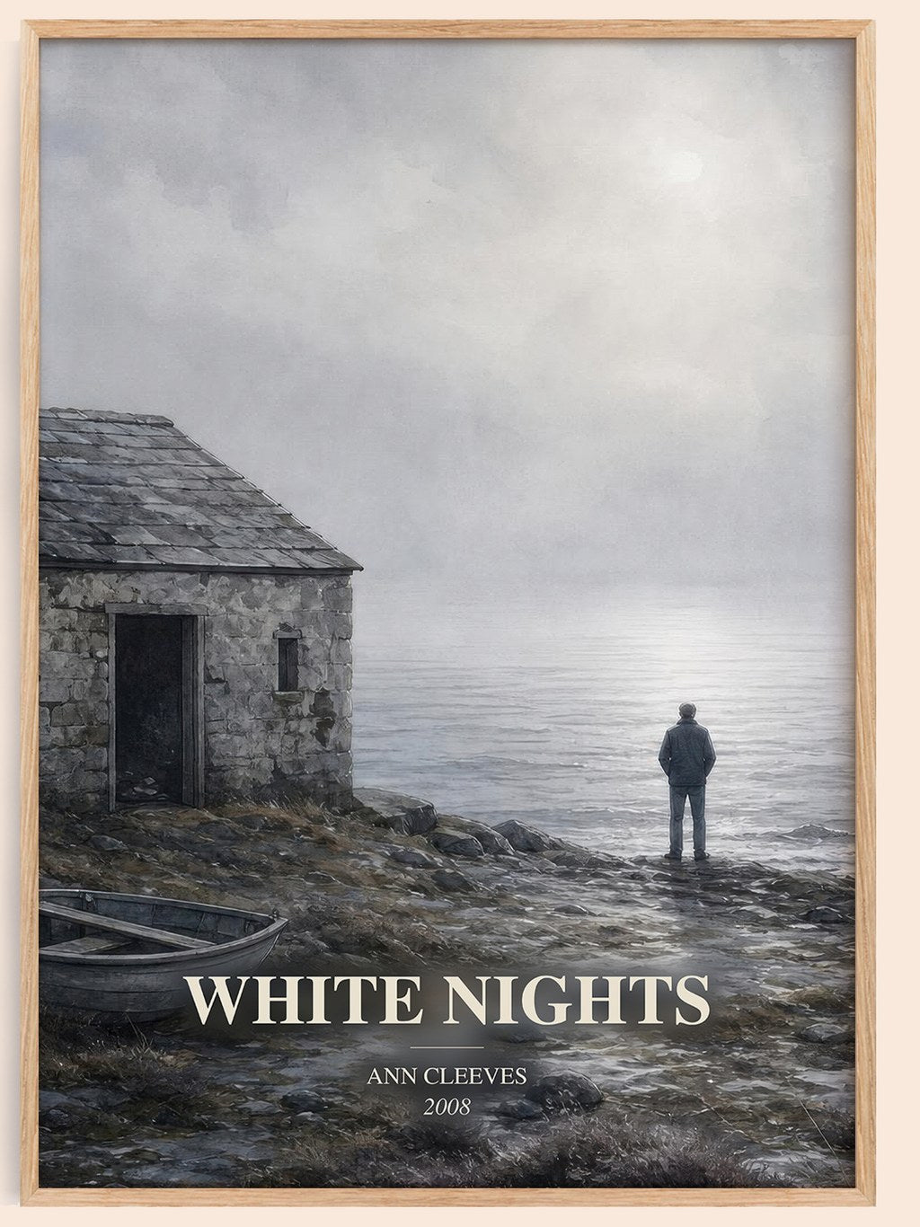 White Nights watercolour book poster by Ann Cleeves – framed literary art print
