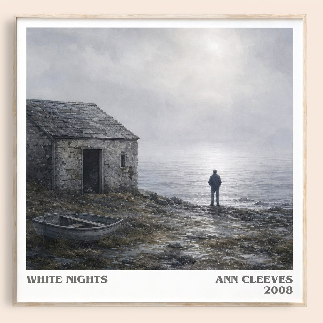 White Nights literary book poster by Ann Cleeves – framed literary art print