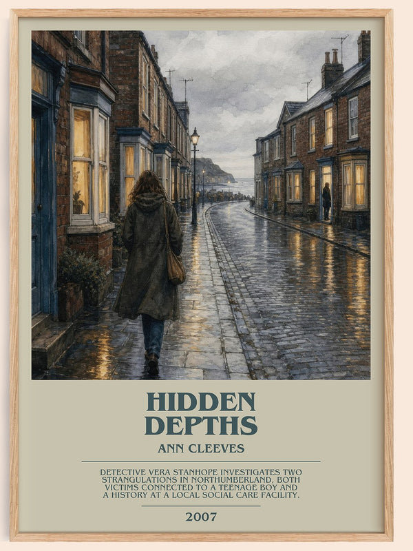 Hidden Depths bookish book poster by Ann Cleeves – framed literary art print