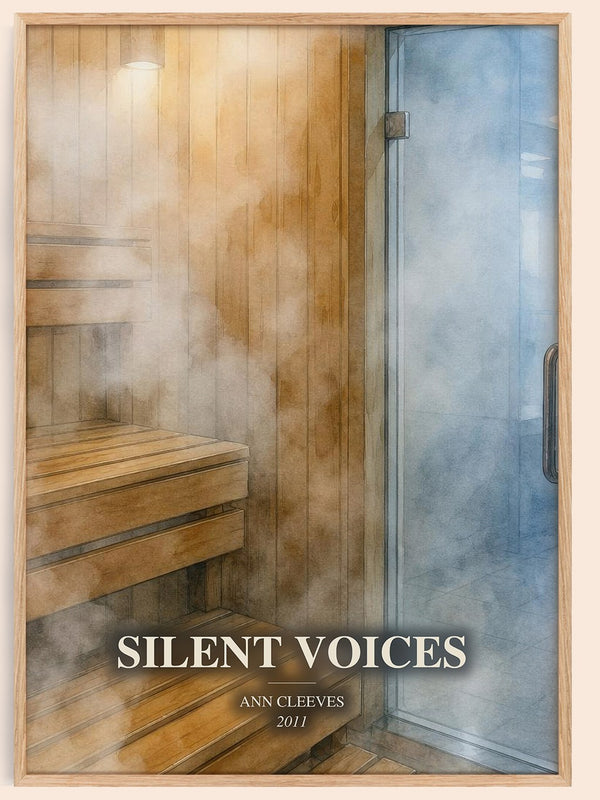 Silent Voices watercolour book poster by Ann Cleeves – framed literary art print