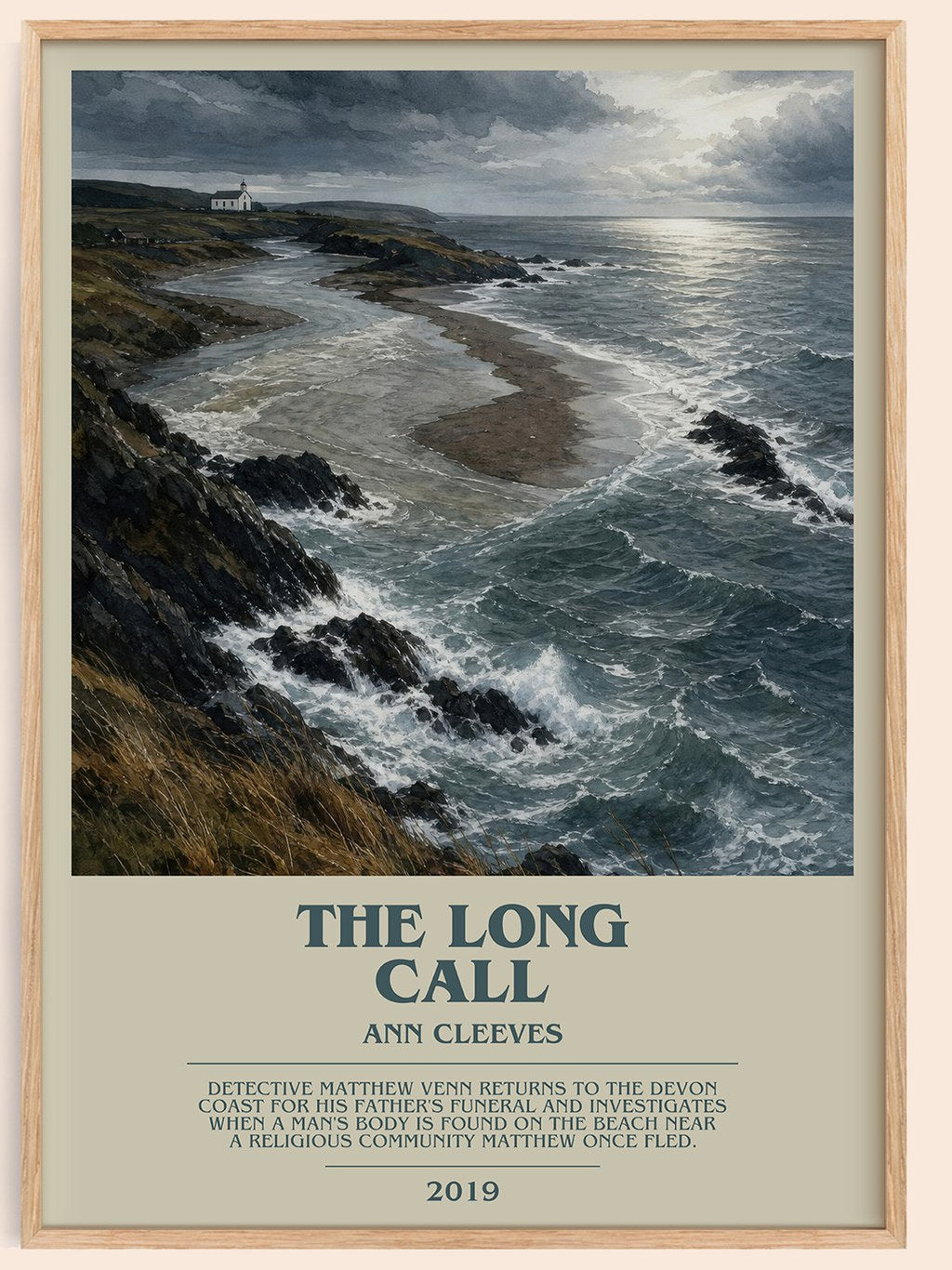 The Long Call bookish book poster by Ann Cleeves – framed literary art print