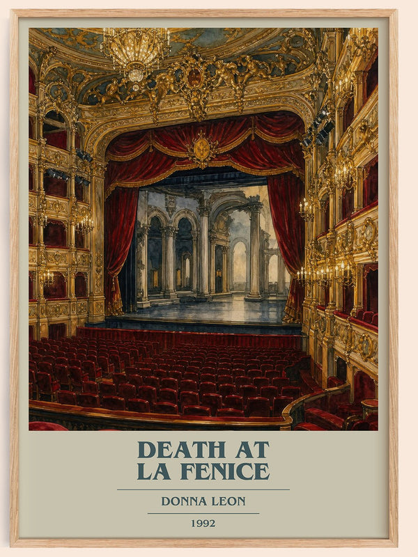 Death at La Fenice book cover book poster by Donna Leon – framed literary art print