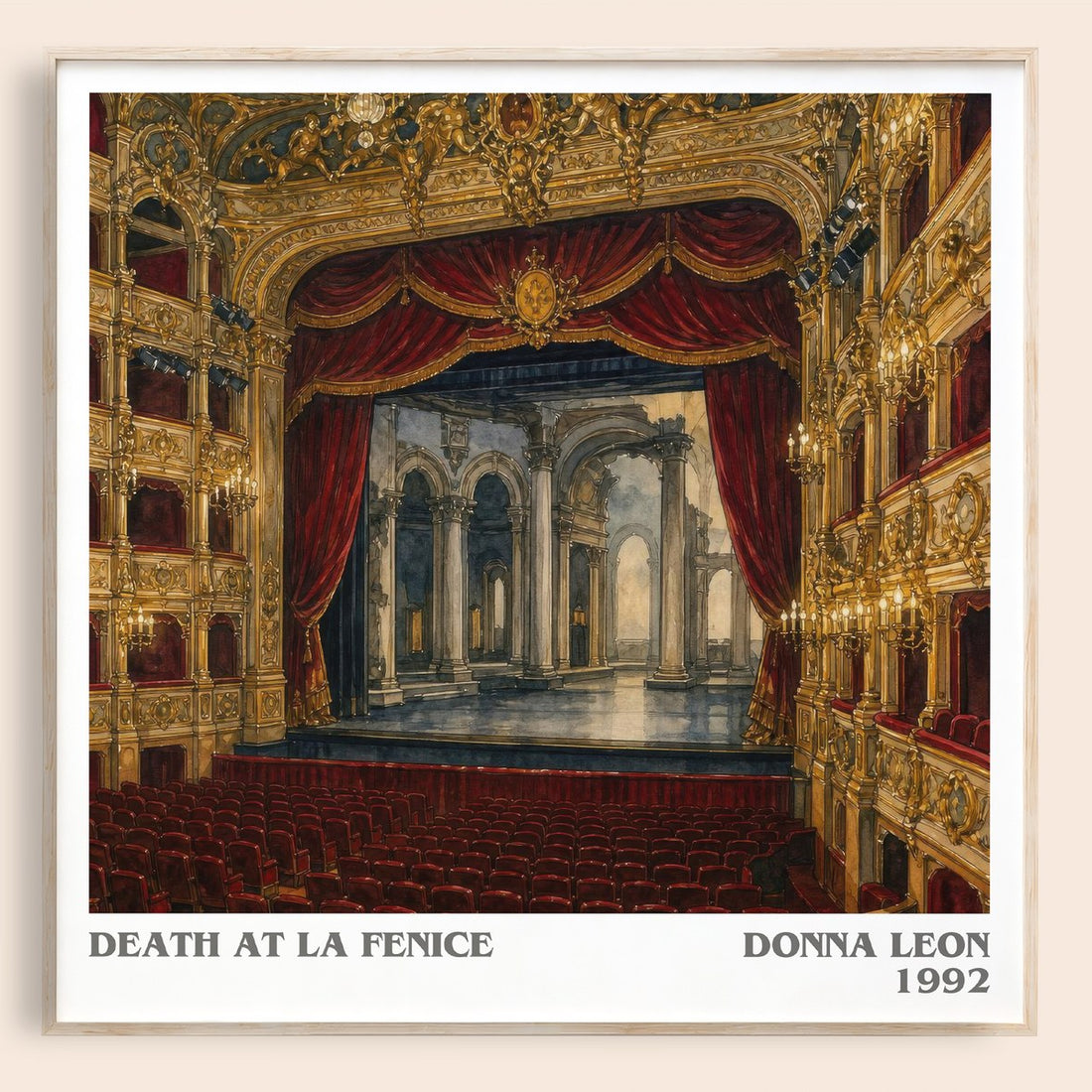 Death at La Fenice literary book poster by Donna Leon – framed literary art print