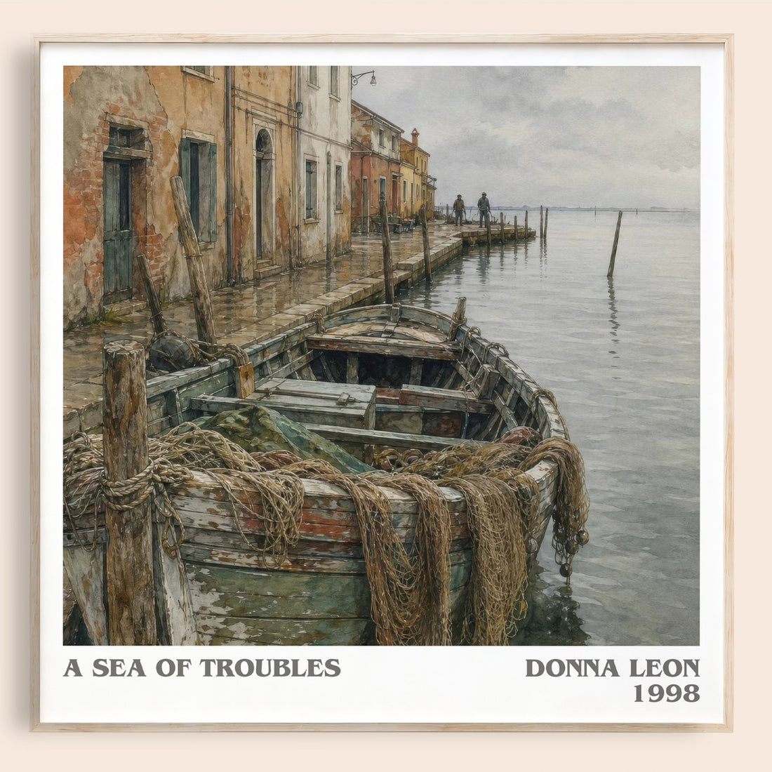 A Sea of Troubles literary book poster by Donna Leon – framed literary art print