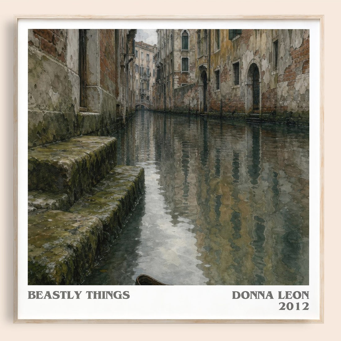 Beastly Things literary book poster by Donna Leon – framed literary art print