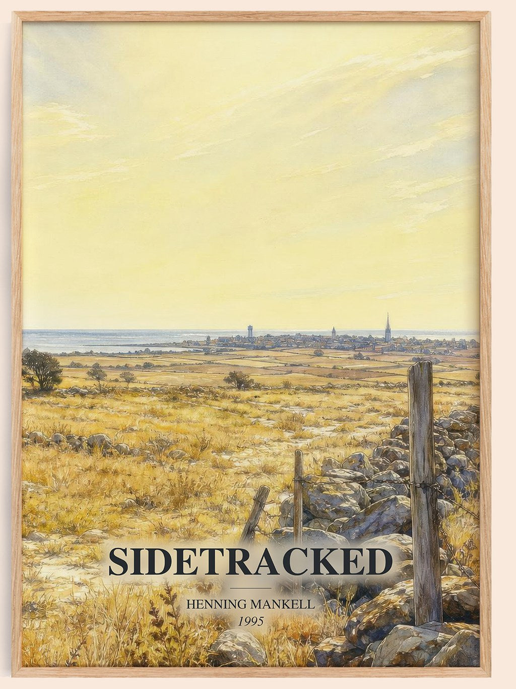 Sidetracked watercolour book poster by Henning Mankell – framed literary art print