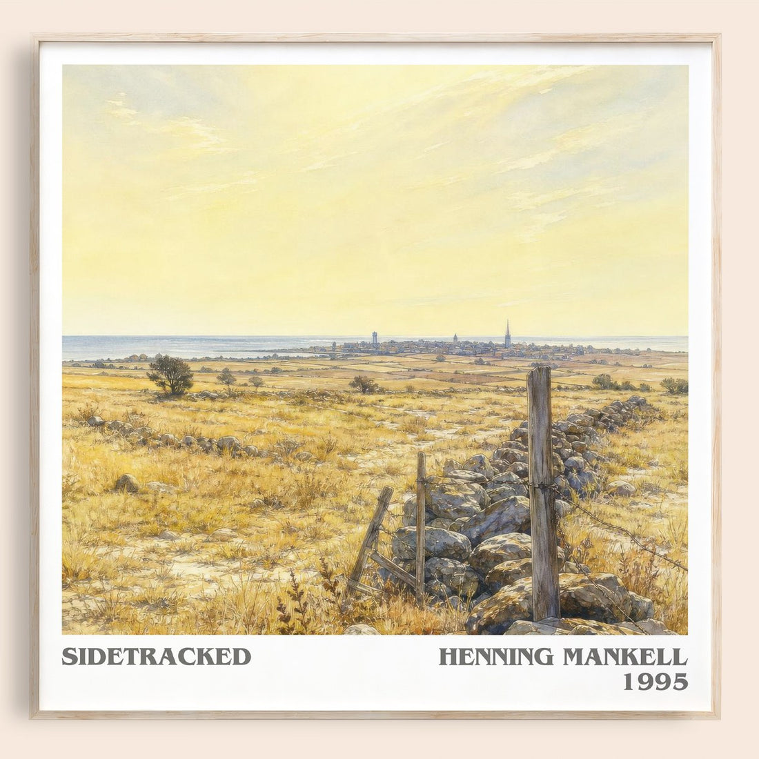 Sidetracked literary book poster by Henning Mankell – framed literary art print