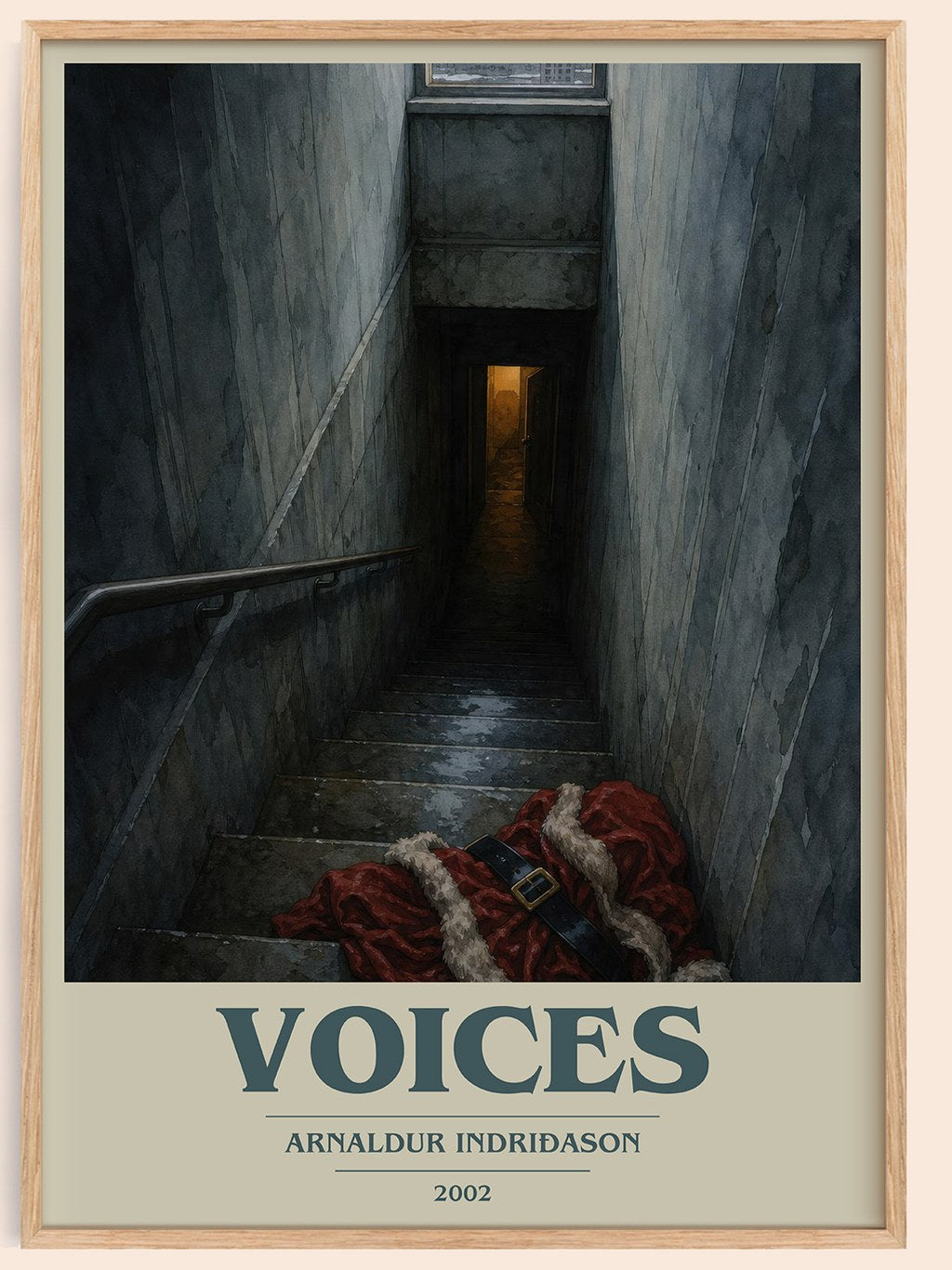 Voices book cover book poster by Arnaldur Indriðason – framed literary art print