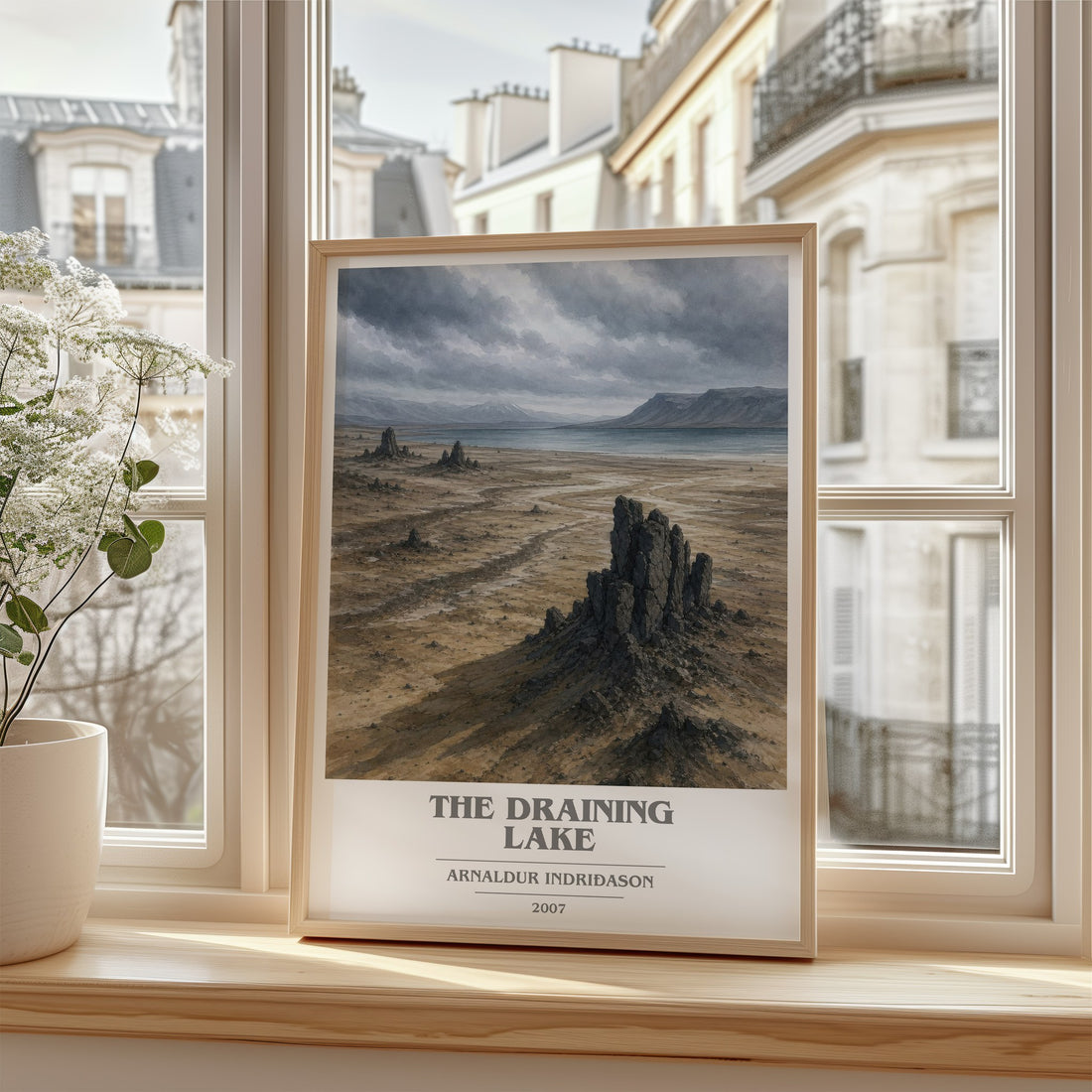 The Draining Lake book cover poster colour and style options – Arnaldur Indriðason book art