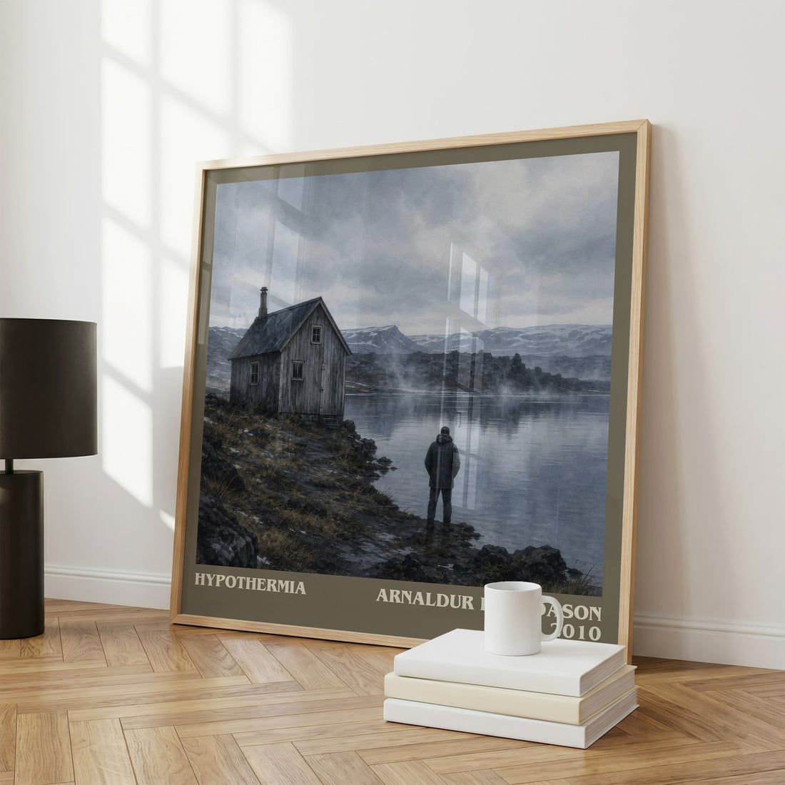 Hypothermia literary print framed by window – literary home decor