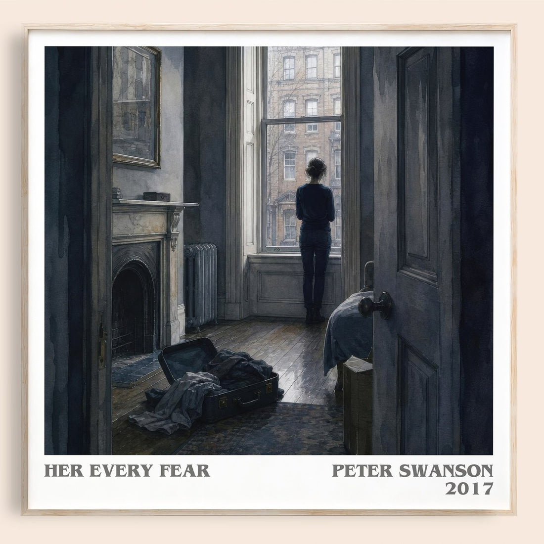 Her Every Fear literary book poster by Peter Swanson – framed literary art print