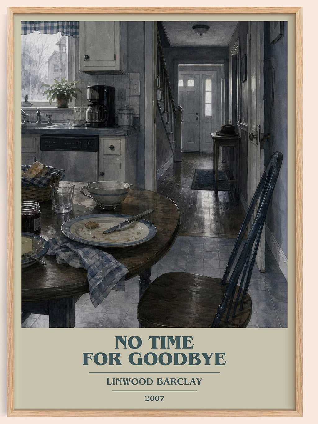 No Time for Goodbye book cover book poster by Linwood Barclay – framed literary art print