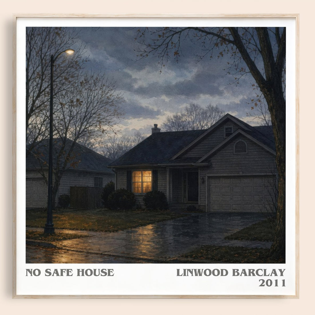 No Safe House literary book poster by Linwood Barclay – framed literary art print
