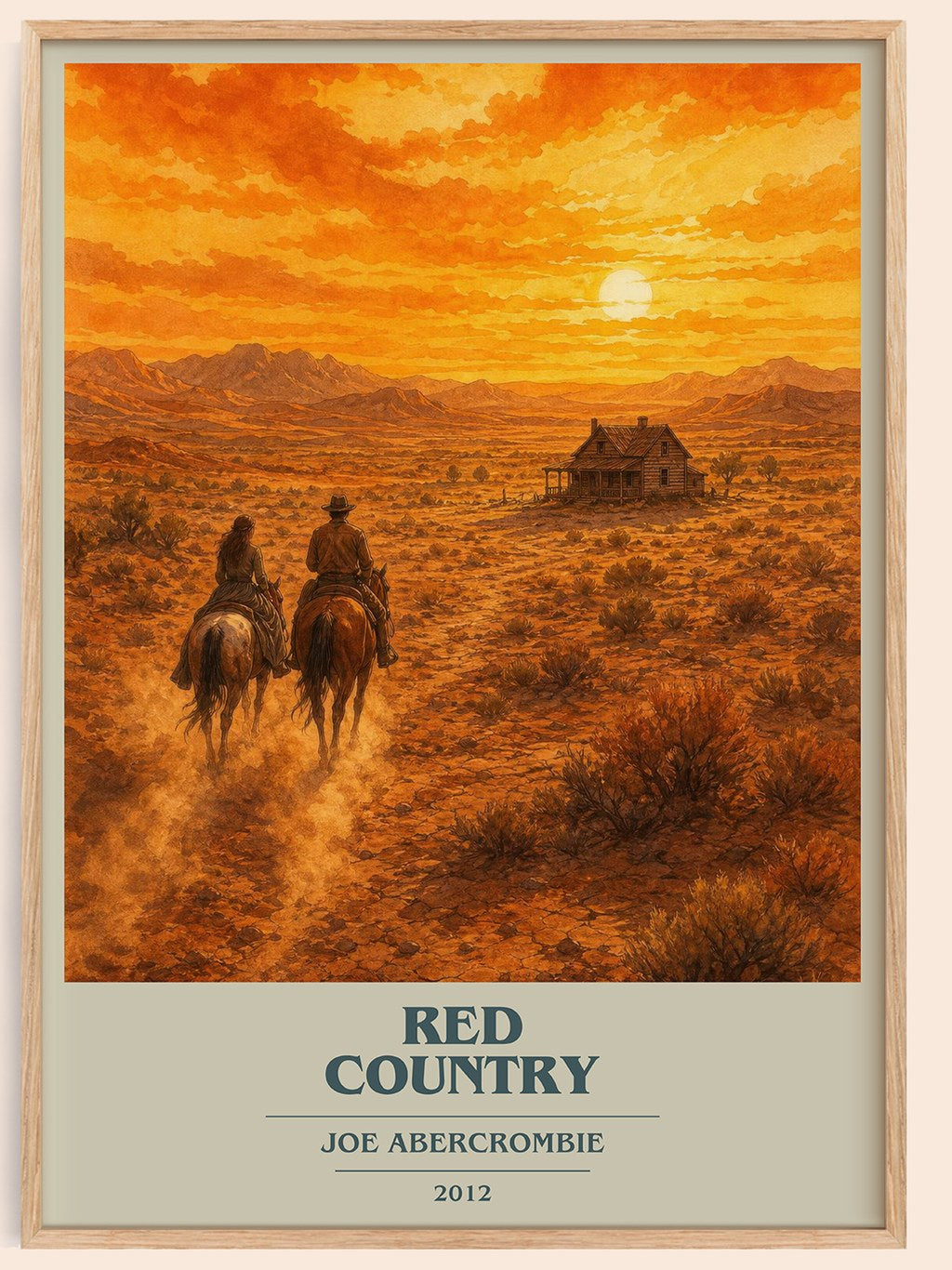 Red Country book cover book poster by Joe Abercrombie – framed literary art print
