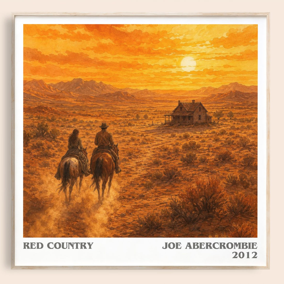 Red Country literary book poster by Joe Abercrombie – framed literary art print
