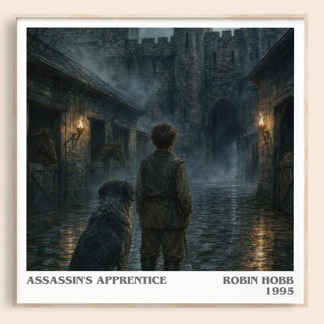 Assassin's Apprentice literary book poster by Robin Hobb – framed literary art print