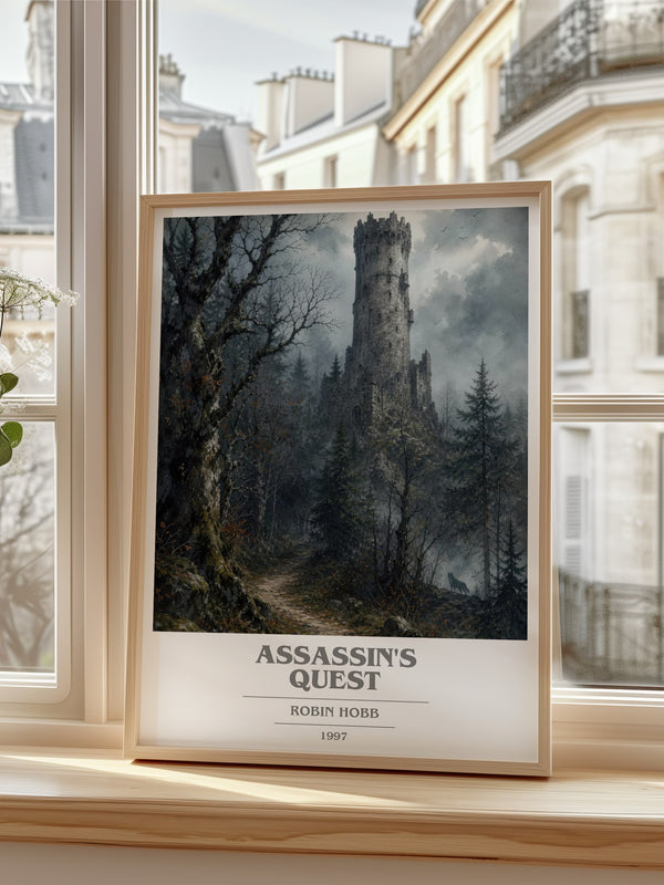 Assassin's Quest book cover poster colour and style options – Robin Hobb book art